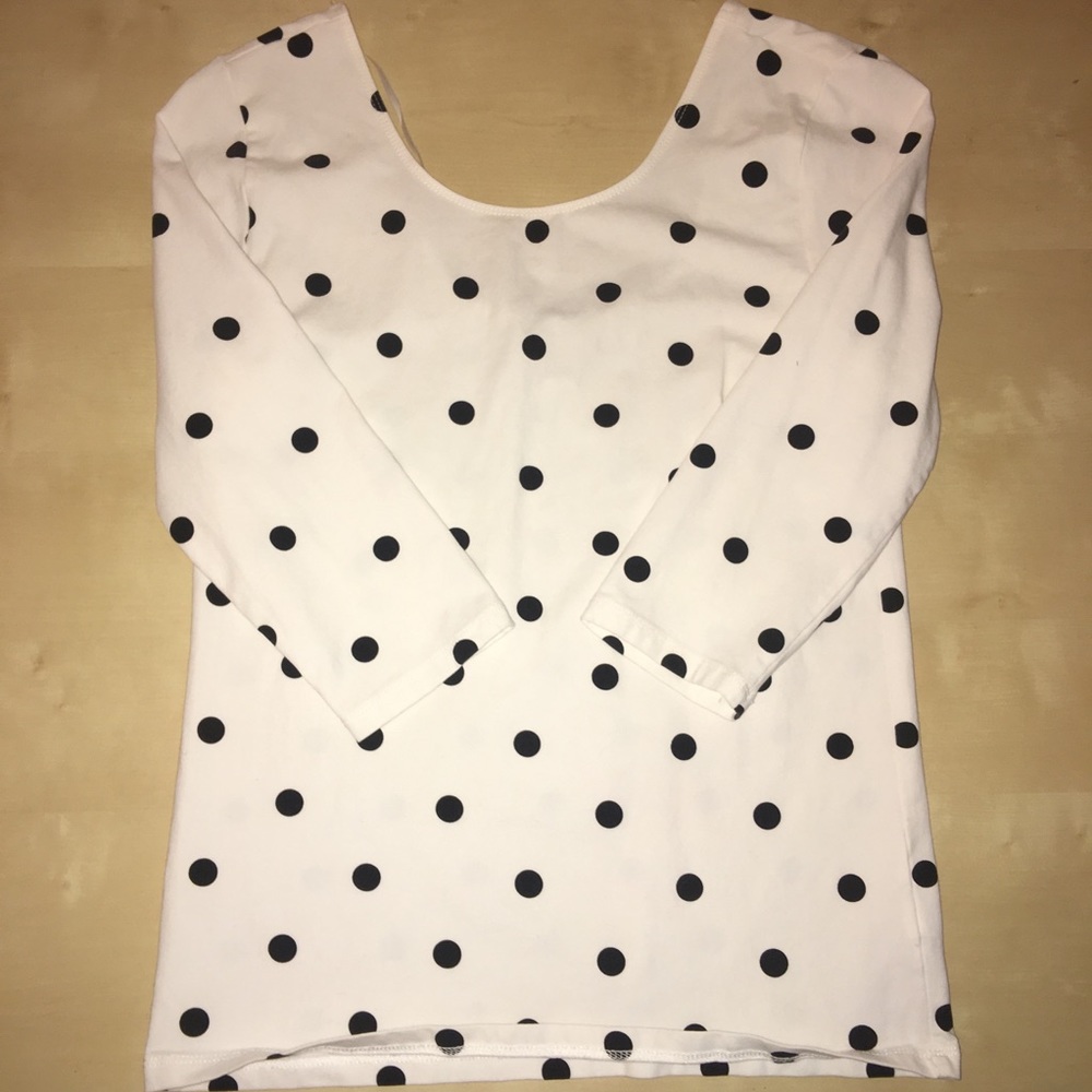 Forever 21 Large White & Black Polka Dot Top